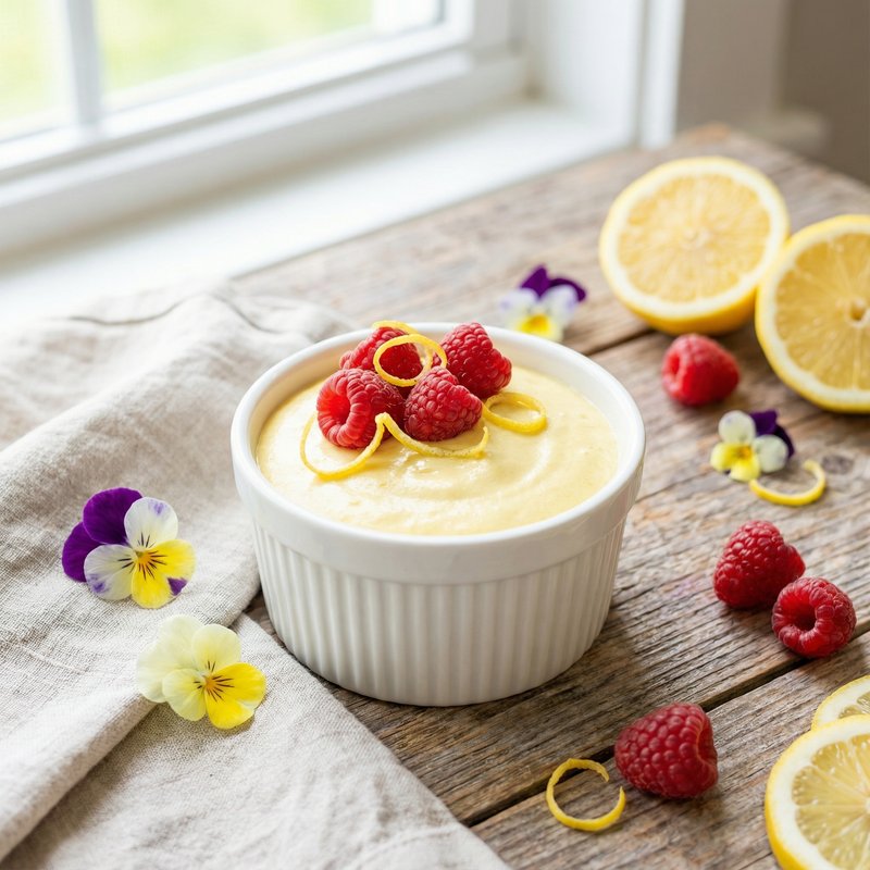 Lemon Raspberry Protein Mousse