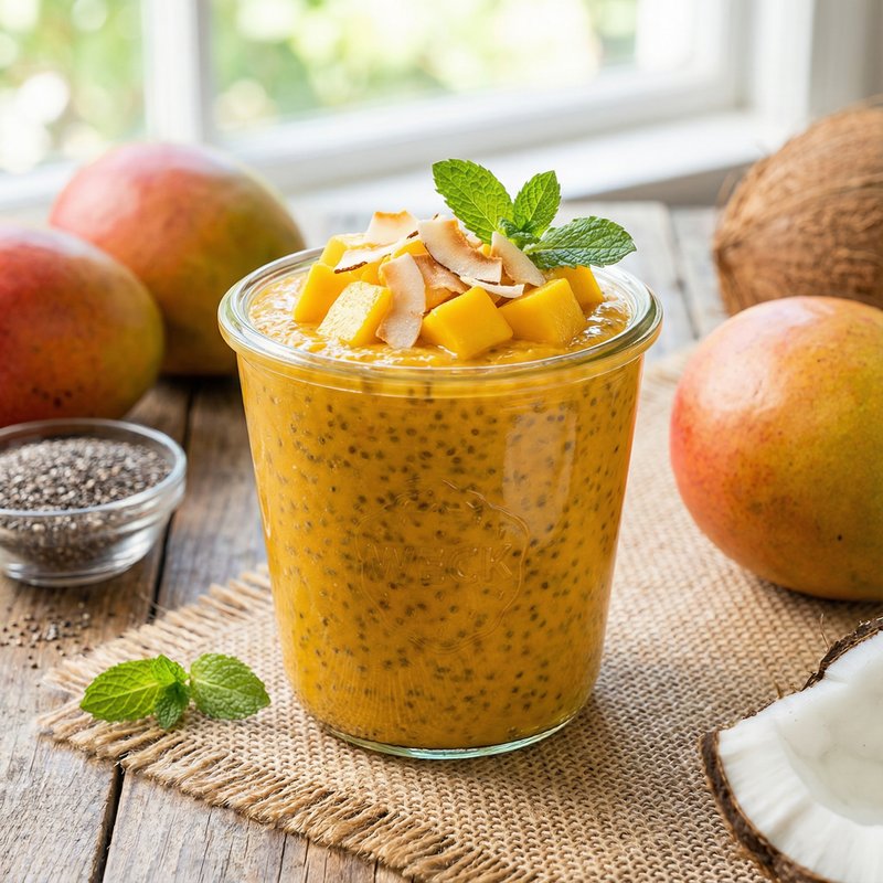 Mango Chia Protein Pudding