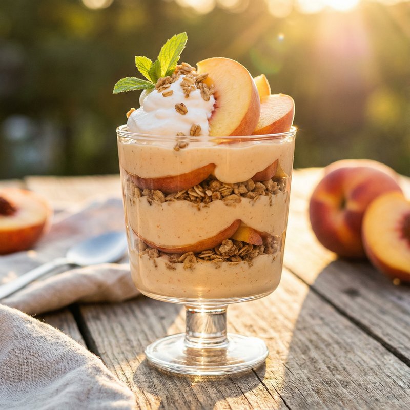 Peach Parfait Protein Pudding